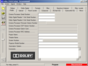 Dolby CP650 Software Setup
