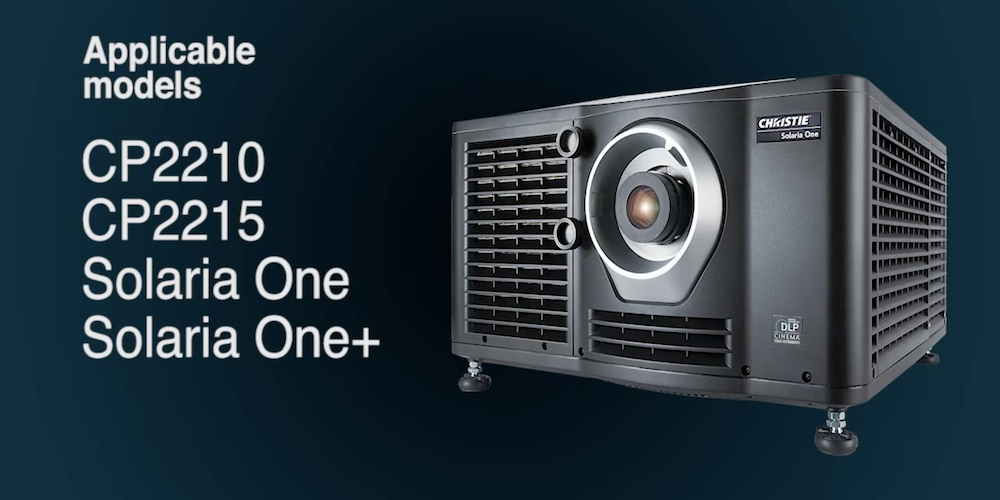Change lamp on Christie digital cinema projectors CP2210,CP2210, CP2215, Solaria One, Solaria One+